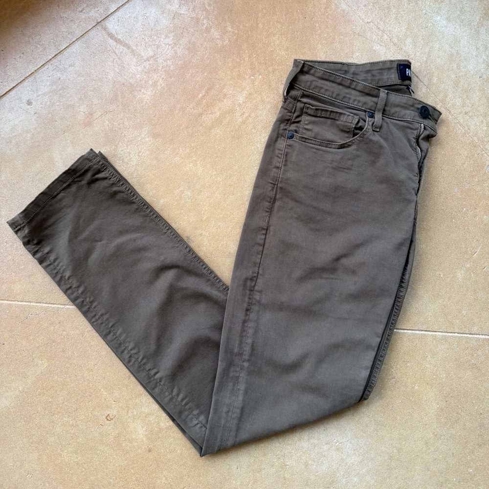 PAIGE Men's Olive Slim Jeans